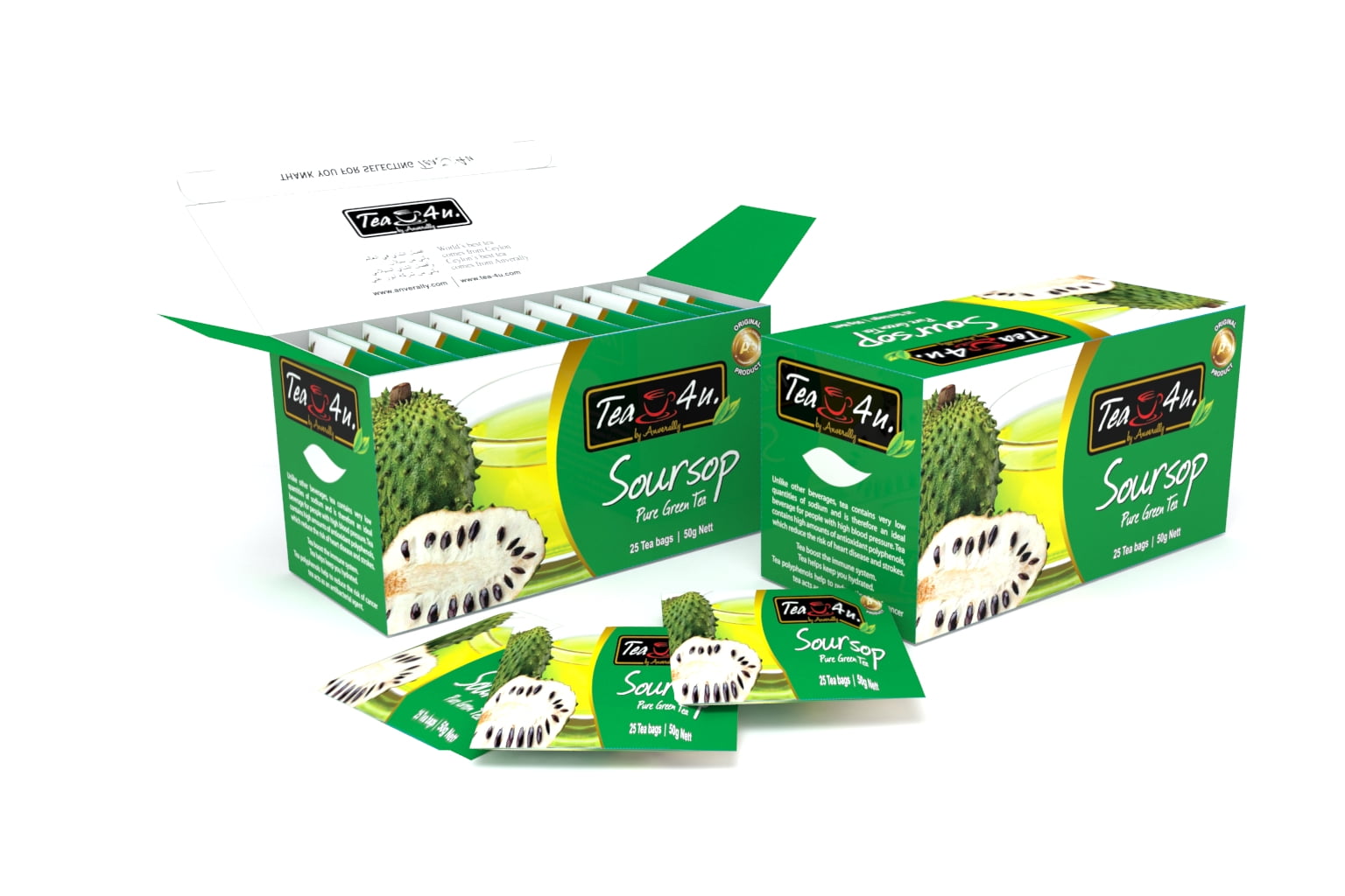 Tea4U Green Tea Bags with Soursop