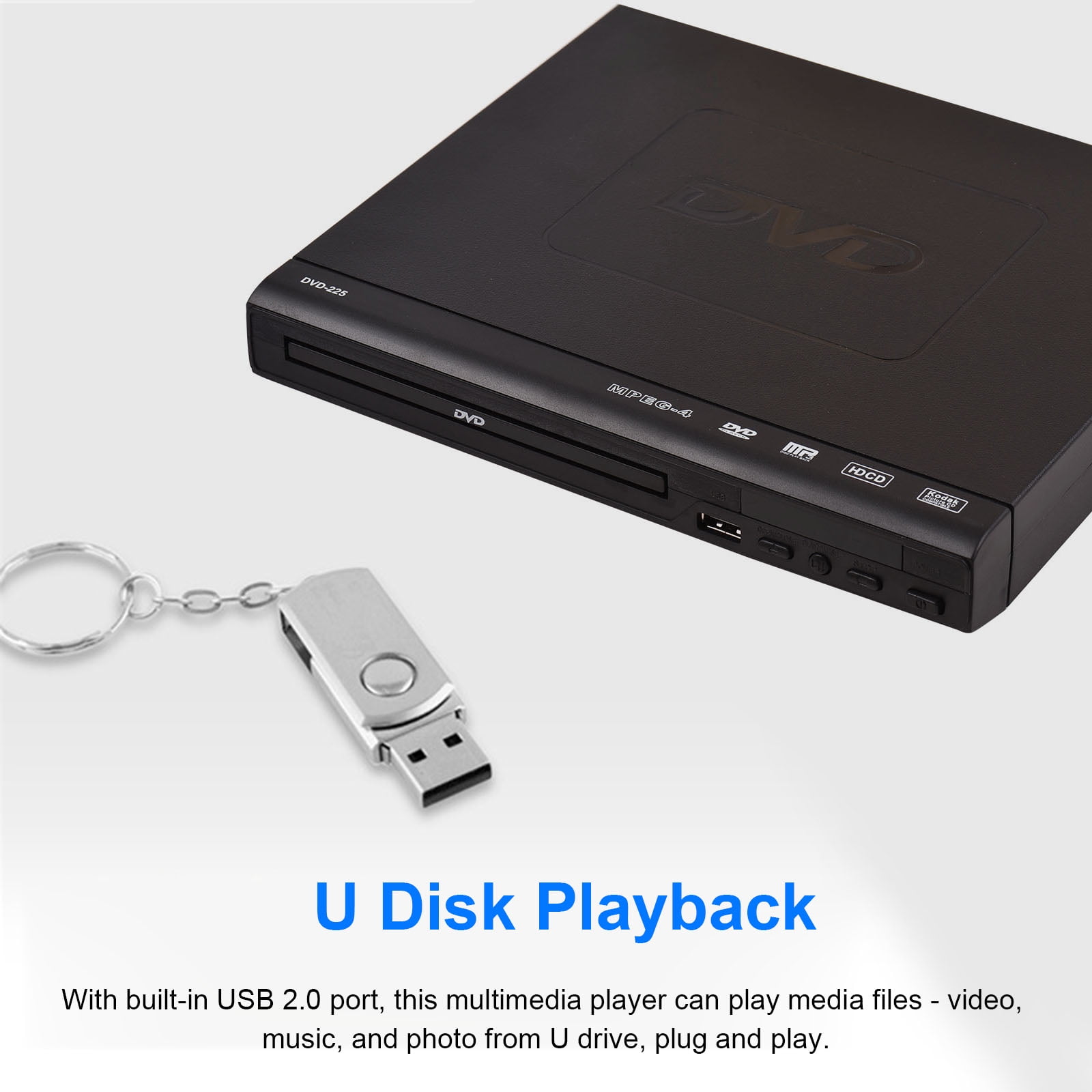 DVD-225 Home DVD player, USB, multi format with remote. new