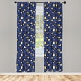 thumbnail image 4 of Ambesonne Cartoon Window Curtains, Cartoon Pen Pattern Modern, Each 28" W x 63" L, Indigo Deep Sky Blue, 4 of 4
