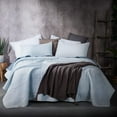 thumbnail image 2 of Kasentex Quilted Coverlet Mini Bedding Set-All Season Stonewashed Blanket, King Size, Sky Blue, 2 of 3