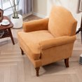 thumbnail image 2 of LUCKHAO Modern Accent Chair with Retro Wooden Legs & Nailhead Trim, Comfy Upholstered Club Armchair  Lounge Chair ,Single Sofa Chair  for Bedroom Living Room, 2 of 18