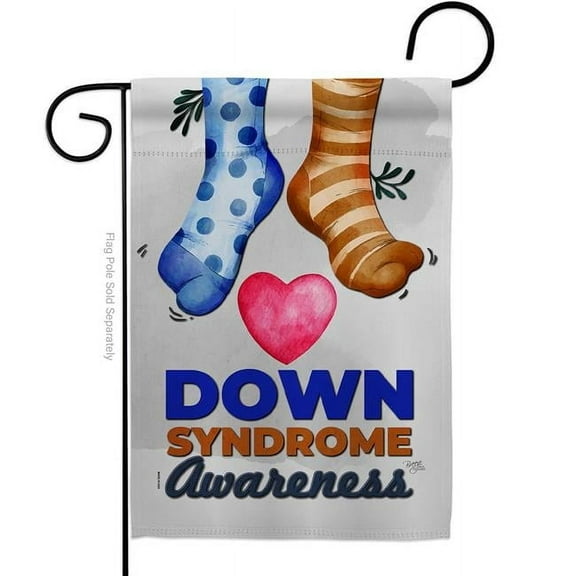 Breeze Decor G165215-BO Down Syndrome Awareness Support 13 x 18.5 in. Double-Sided Decorative Vertical Garden Flags for House Decoration Banner Yard Gift