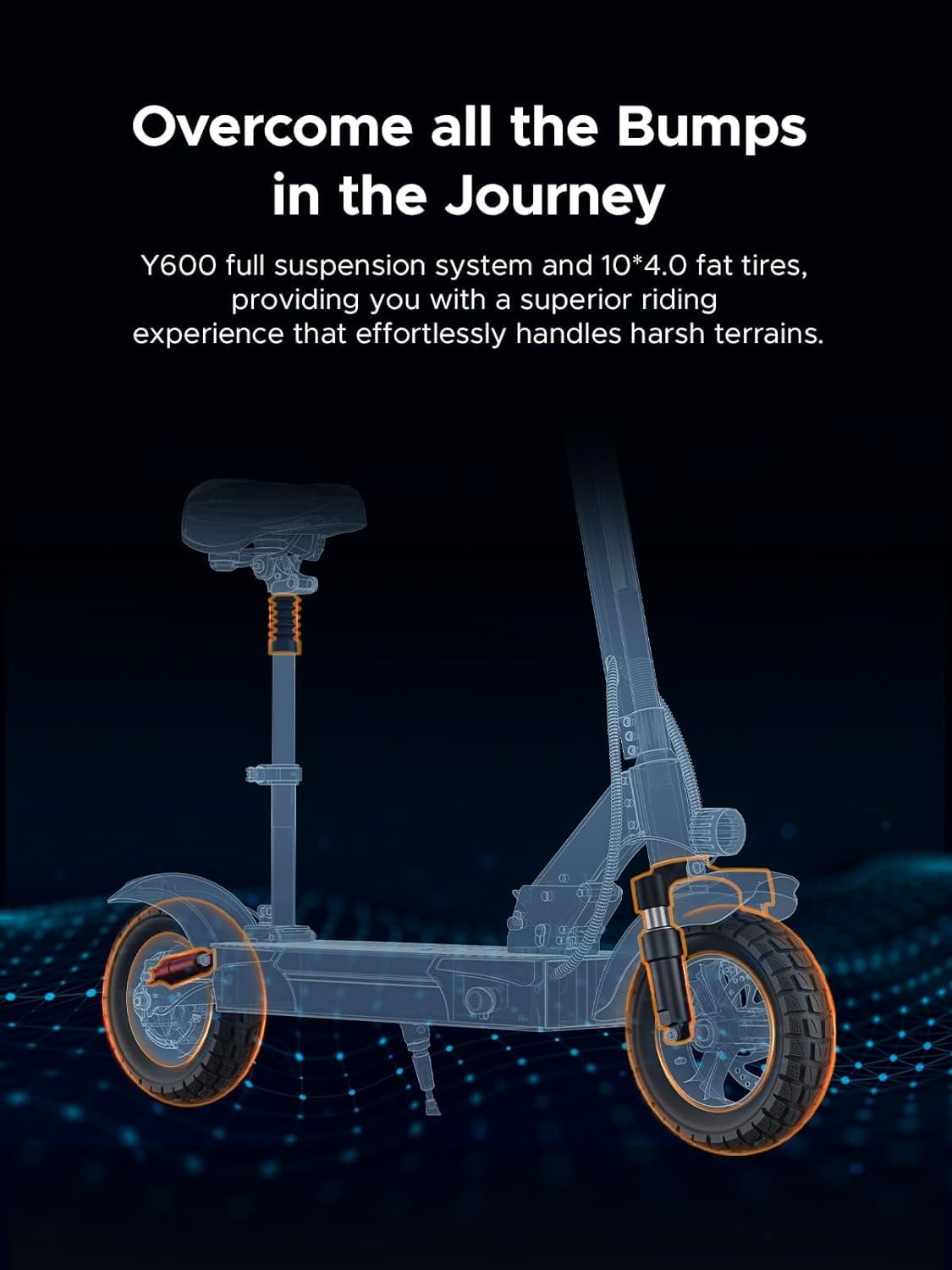Engwe Y600 Foldable Electric Scooter for Adults,UL 2849 48V 18AH 700W Motor 28MPH E-Scooter,Black