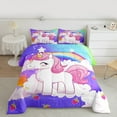 thumbnail image 2 of Castle Fairy 2-Piece Twin Size Comforter Set, Unicorn And Strawberry Rainbow Print, 2 of 8