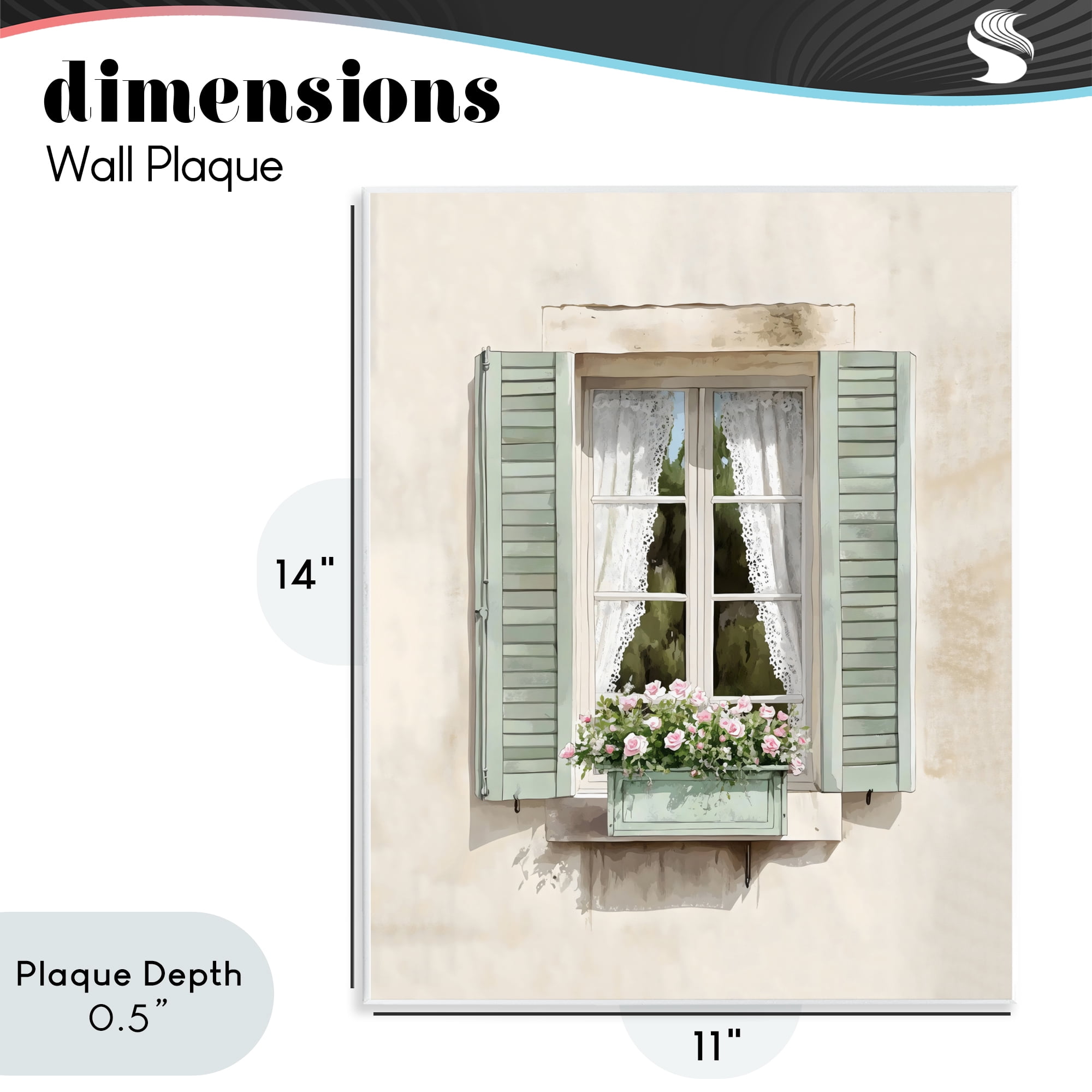 Stupell Industries French Cafe Window Curtains Wall Plaque Art, design by LSR Design Studio