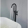 thumbnail image 2 of ANGELES HOME 2-Handle Free Standing Floor Mount Bathroom Tub Faucets with Handheld Shower in Matte Black, 2 of 6