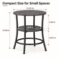 thumbnail image 4 of Round Side Table, 2-Tier Modern End Table with Storage Shelves, Industrial Accent Nightstand Telephone Table for Living Room Bedroom Small Spaces, 4 of 7
