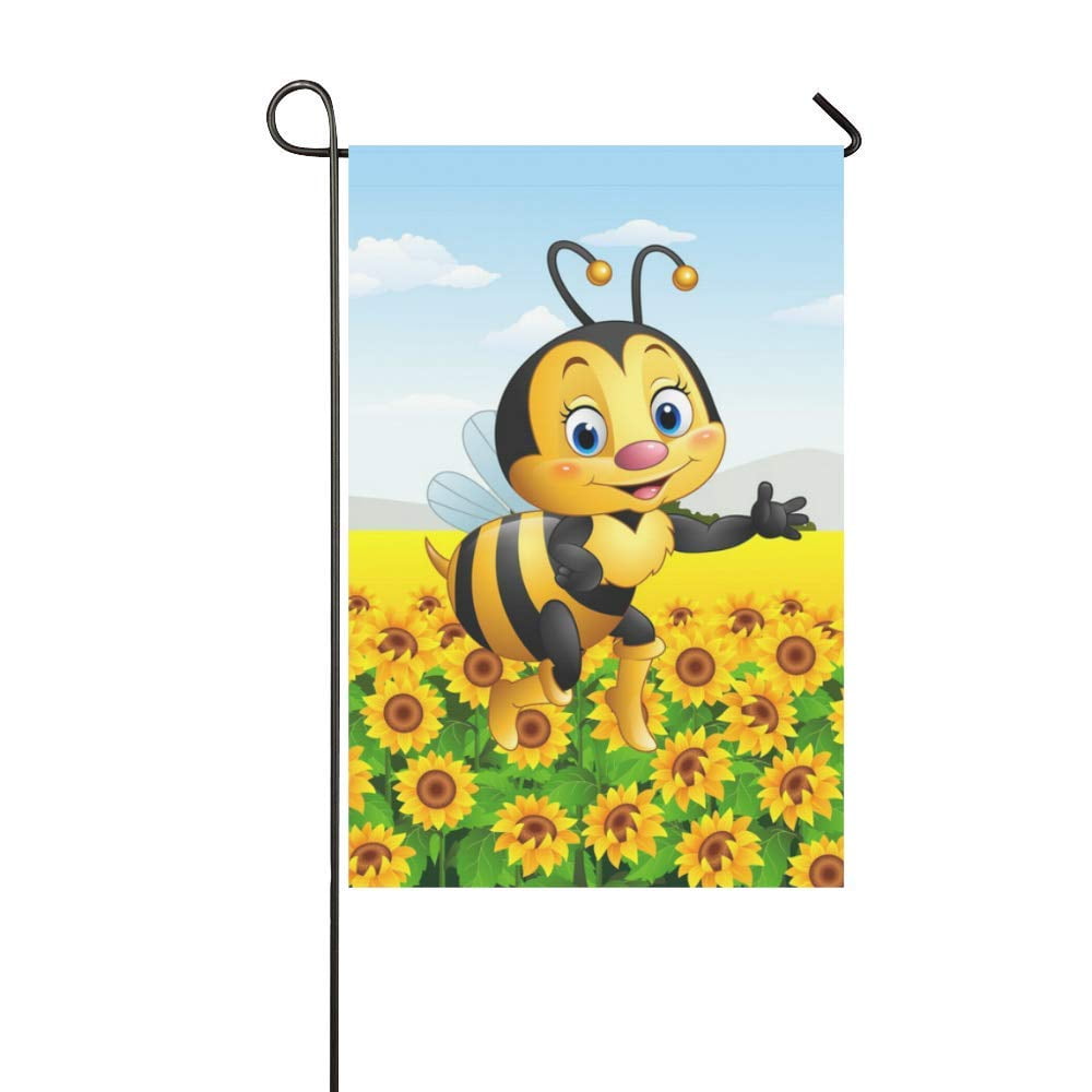 Yusdecor Cartoon Bee Sunflower Garden Flag Outdoor Flag 12x18 Inch Walmart Canada
