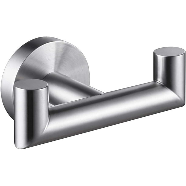 Double Towel Hook Matte Black, Angle Simple Stainless Steel