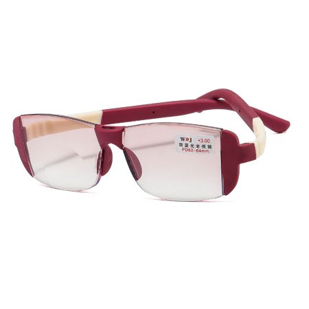 Comfortable Eye Protection Elegant Vintage Reading Glasses Eyeglasses Anti-Blue Light Ultra Light Frame RED STRENGTH 300
