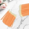 thumbnail image 4 of Unique Bargains 100 Pcs Disposable Barreled Solid Rod Lip Brush for Vacation Orange Plastic Flocking, 4 of 5