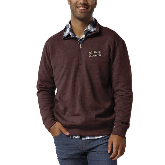 Men's League Collegiate Wear Heathered Maroon Charleston Cougars Heritage Quarter-Zip Pullover Jacket