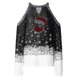 thumbnail image 4 of Mujeres otoño Navidad impreso linterna Sexy manga larga sin tirantes pulóver fuera del hombro blusa camiseta Tops Fridja FKASFK6027, 4 of 4