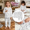 thumbnail image 2 of AWZXDE Boys Christmas Coloring Pajama Set Long Sleeve Crew Neck Top And Jogger Pants Line Art Print Sleepwear For Holiday Creative Activity, 2 of 8