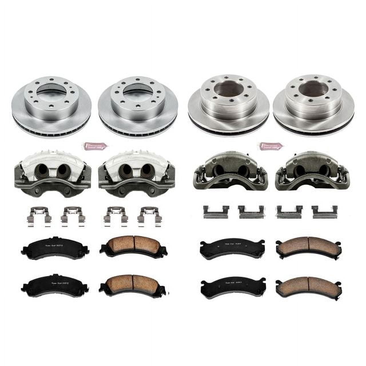 PowerStop Front and Rear Stock Replacement Brake Pad and Rotor Kit with Calipers Fits: CHEVROLET GMC Select Models KCOE4454