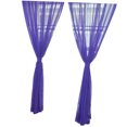 thumbnail image 3 of FUEENIRVA 2Set Voile Curtains Purple 100x79in Polyester Privacy Light Filtering For Dining Room Kitchen, 3 of 3
