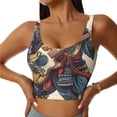thumbnail image 2 of Lsque Samurai Frog Guitar Printed Women'S Sports Bra, Compression, Moisture Wicking, High-Impact Sports Bra For Women,Supportive sports bra-X-Large, 2 of 9