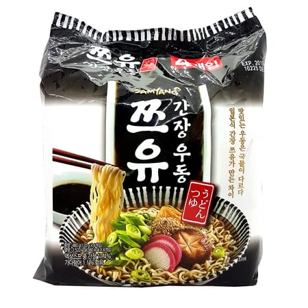 Samyang TSUYU SOY UDON Instant Noodle Soup with Wooden Chopsticks 120 g. (Pack of