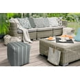 thumbnail image 3 of 17" Gray Polyester Cube Striped Indoor Outdoor Pouf Ottoman, 3 of 3