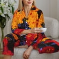 thumbnail image 6 of Daiia Marigold Flowers In Different Colors for Women's Long-Sleeved Pajama Set – Soft & Comfortable Sleepwear Button-Up Pajamas Cozy Lounge Wear-Medium, 6 of 7
