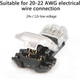 thumbnail image 3 of Conector en T de 2 pines para cable eléctrico de 20/22 AWG, 12 unidades, resistente al agua, para coche, sin soldadura, para iluminación LED, terminales y kits., 3 of 5