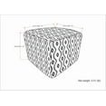 thumbnail image 3 of Simpli Home Simpli Home Kiana Boho Square Woven Outdoor/ Indoor Pouf in Black and White Recycled PET Polyester, 3 of 5