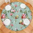 thumbnail image 2 of Pioneer Flower Floral Print Pattern Round Fitted Tablecloth with Elastic Edge,Dining Table Cover Waterproof,Outdoor Round Tablecloth for Camping,Dining,Indoor and Outdoor, 2 of 7