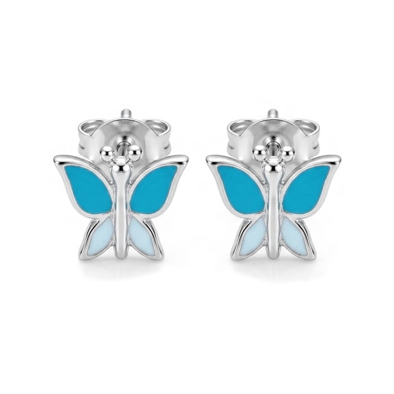 925 Pure Silver Butterfly Stud Earrings