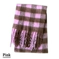 thumbnail image 2 of Prolriy Scarf for Women Thermal Scarf Fall Winter Scarf Classic Tassel Plaid Scarf Warm Soft Chunky Large Blanket Wrap Shawl Scarves 1 Pack Warm Scarf for Womens Shawl Scarf Pink, 2 of 4