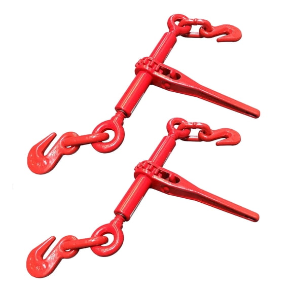 2pc 2600 LB. 1/4" or 5/16" Ratchet Load Binder Chain Equipment Tie Down Rigging