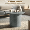 thumbnail image 4 of HOMCOM Round Coffee Table, 24" Center Table w/ Slatted Column Base, 4 of 10