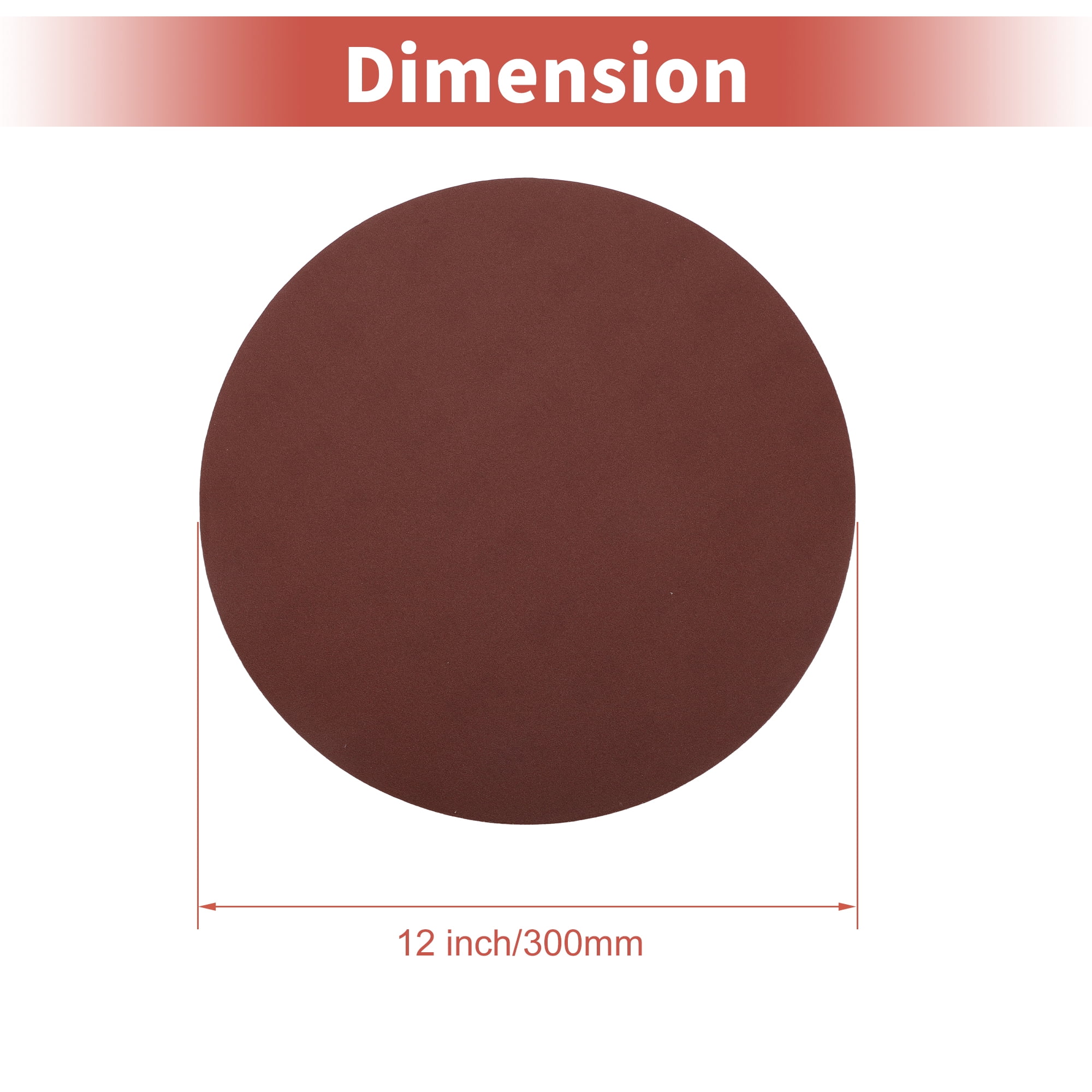 Unique Bargains 12 Inch Sanding Discs Round Hook and Loop Sandpaper 10 PCS 150 Grit