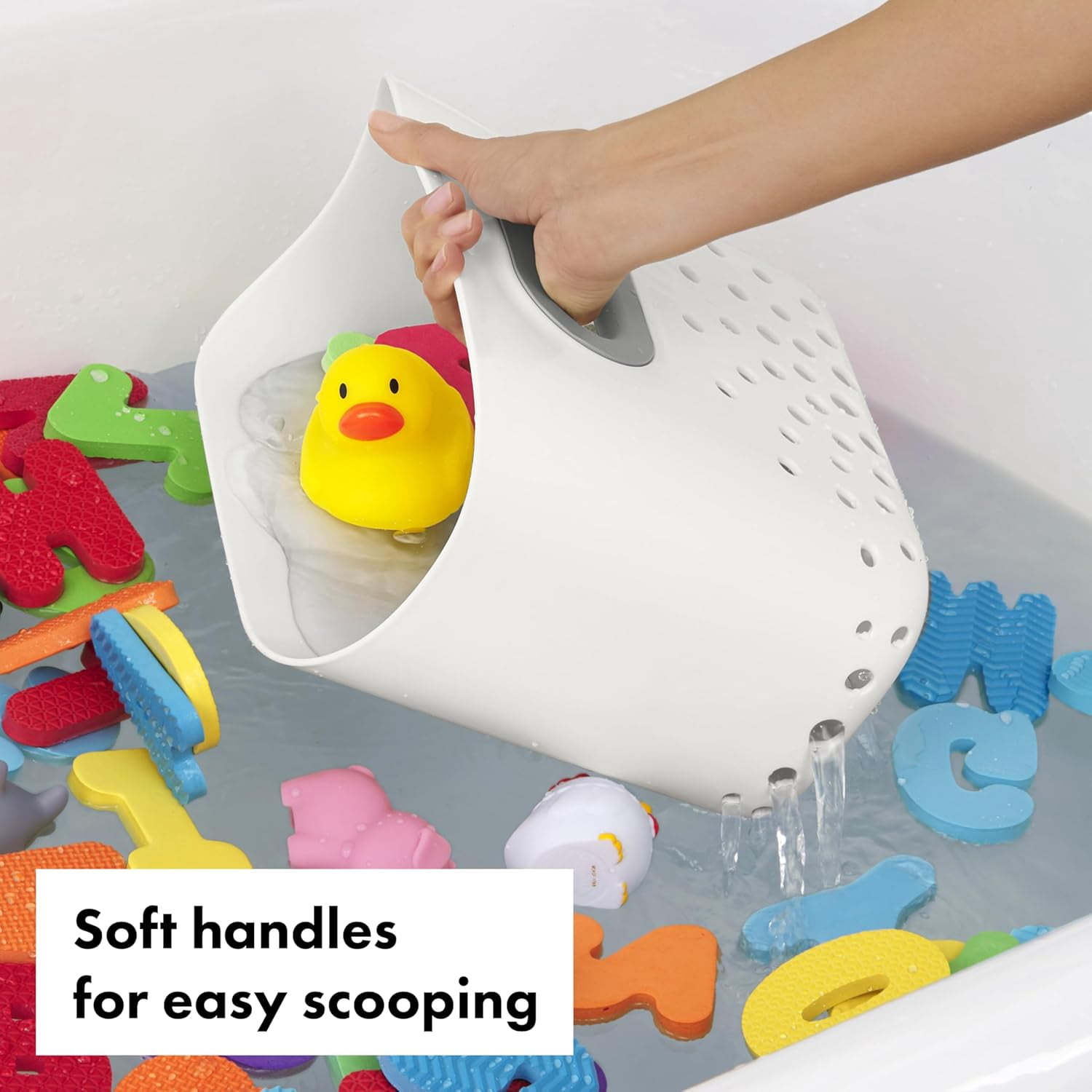 Stand  Bath Toy Storage Bin Gray Pack of 2 for  Nursery