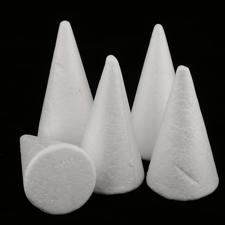 10-Pack Craft Foam Cones, Foam Tree Cones, Assorted Sizes(5.9,3.9