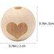 thumbnail image 2 of Paquete de 50 cuentas de madera natural con estampado de corona, estrella y corazón, cuentas redondas sueltas de madera (estilo 2), 2 of 5
