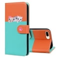 thumbnail image 5 of Feishell Cute Animal Pattern Wallet Phone Case for iPhone 8 Plus/7 Plus,Color Matching PU Leather Shockproof Magnetic Flip Stand Credit Card Slots Slim Phone Case with Wrist Strap,Skyblue, 5 of 8