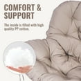thumbnail image 3 of Geemuslly Rocking Egg Chair Cushion Replacement, 6.3'' Thickened Papasan Seat Pad with Ties, Overstuffed Waterproof Cushion for Indoor Outdoor Patio or Garden (Only Cushion), 3 of 7