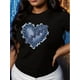 thumbnail image 1 of Chic Retro Cowboy Heart Print T-Shirt for Women - Casual Crew Neck, Short Sleeve Top, Perfect for Spring & Summer, Machine Washable, Western T Shirts, 1 of 7