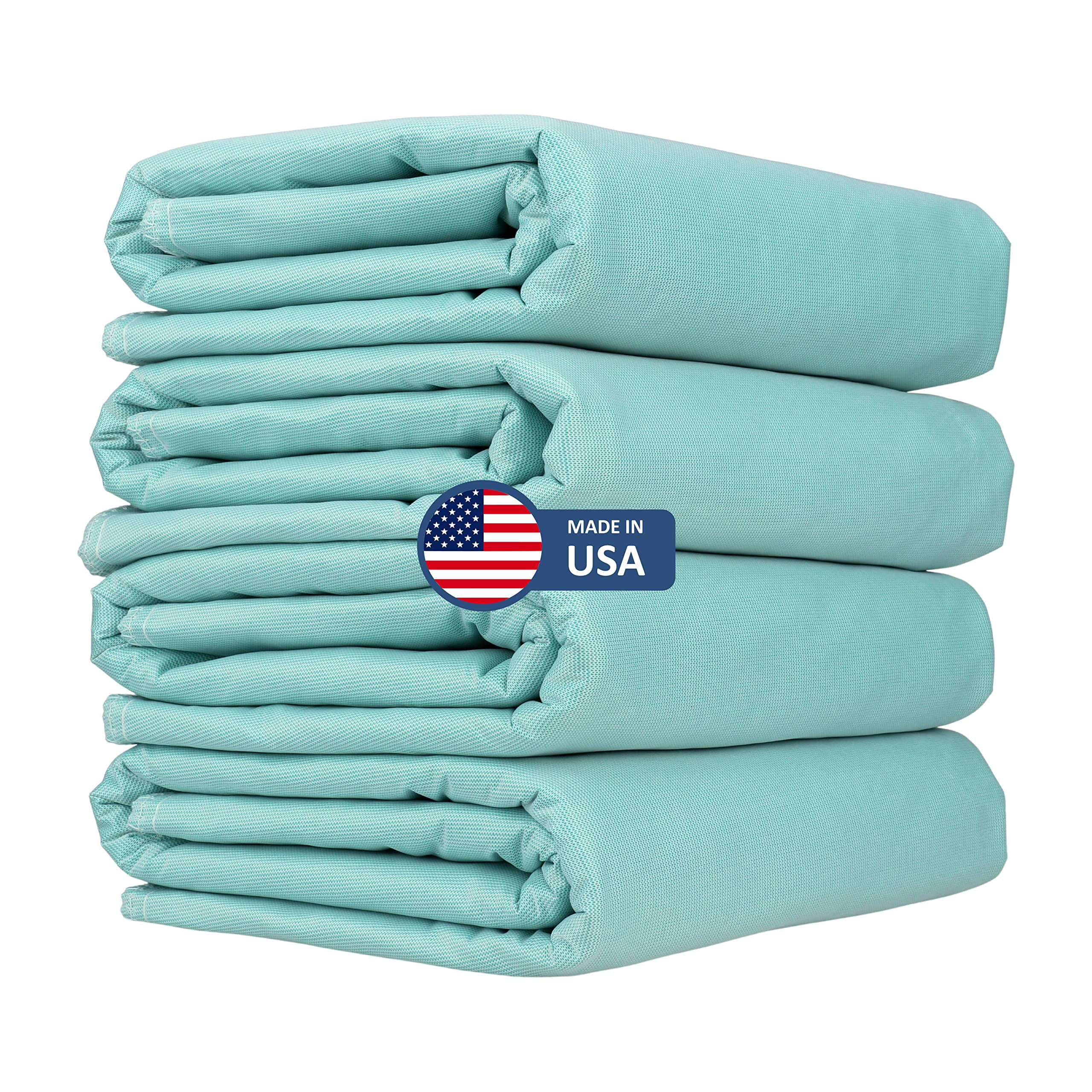Wave Reusable Washable Underpads Large Bed Pads with Waterproof Backing, for use as Incontinence Bed Pads,Reusable pet Pads, Great for Dogs, Cats, and Bunny, Made in The USA (34" x 36" ( Pack 4)