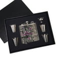 thumbnail image 1 of KuzmarK 6 oz. Stainless Steel Flask Set in Black Presentation Box -  Cheerleader Cheers, 1 of 2