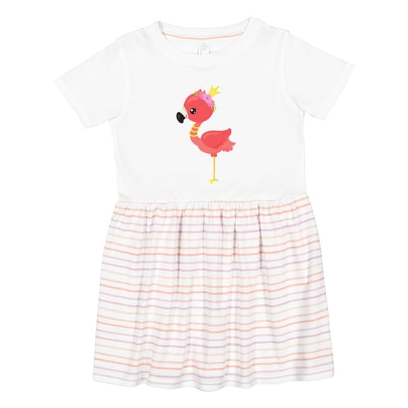 Inktastic Princess Flamingo, Crown, Cute Flamingo, Flowers Girls Toddler Dress