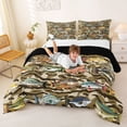 thumbnail image 3 of Erosebridal Fishing And Hunting Fishes Queen Comforter Set 3pcs For Boys Girls,Abstract Camo Lake Life Bedding Comforter Set For Teens,Black Reversible, 3 of 6