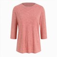 thumbnail image 4 of Towmus 3/4 Length Sleeve T Shirts Crew-Neck Casual Womens Blouses Elbow Business Dressy Shirts for Women Ladies Summer Tops, 4 of 6