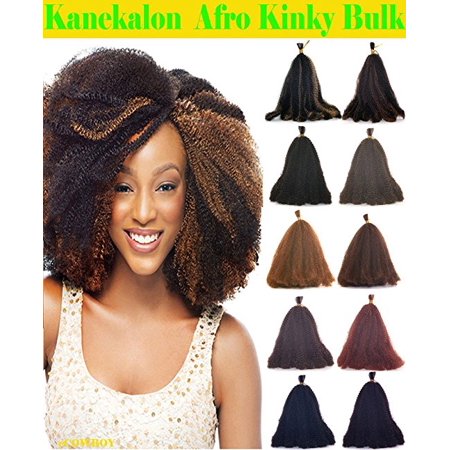 Hot Sell Kanekalon Curly Afro Kinky Bulk Extension Hair for Braiding COLOR Rich Copper Red #1B/30 LENGTH 12'' Three Pack (Best Mongolian Kinky Curly Hair)