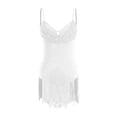 thumbnail image 3 of Rswnyirn Robe Latine en Strass pour Femmes avec Franges Costume de Bal Salsa Tango Justaucorps de Danse Blanc m, 3 of 6