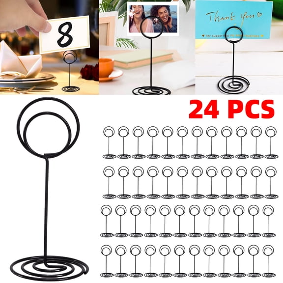 24PCS Photo Card Holder, Table Number Holders, Business Card Holder, Desk Place Cards For Table Setting