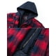 Innerwin Outwear Manches Longues Hommes Chemise Veste d'Hiver Vestes d'Affaires à Capuche Noir Rouge 3XL – image 3 sur 7