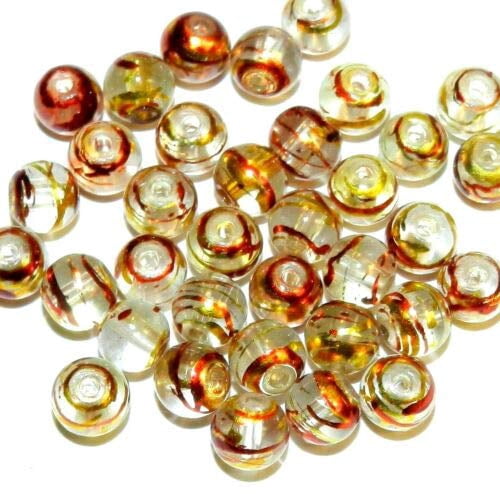 GL4475 Crystal Clear 6mm Round Drawbench Metallic Swirl Glass Beads 80pc  Crafting Key Chain Bracelet Necklace Jewelry Accessories Pendants -  Walmart.com