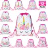 Magigift Unicorn Drawstring Multi-color Gift Bags, 12 Count