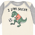 thumbnail image 4 of Inktastic I Love Soccer-Dinosaur in Orange Boys or Girls Long Sleeve Baby Bodysuit, 4 of 5